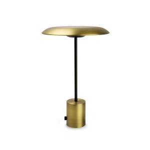 28387 HOSHI LED SATIN GOLD AND BLACK TABLE LAMP