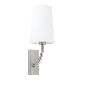 29680-19 REM MATT NICKEL WALL LAMP WHITE LAMPSHADE