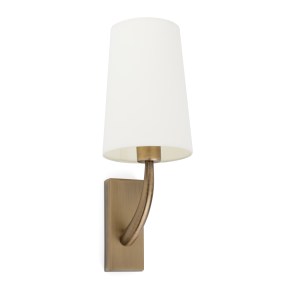 29681-19 REM OLD GOLD WALL LAMP WHITE LAMPSHADE