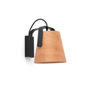 29844 STOOD BLACK AND WOOD WALL LAMP