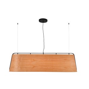 29849 STOOD BLACK AND WOOD PENDANT LAMP 5L
