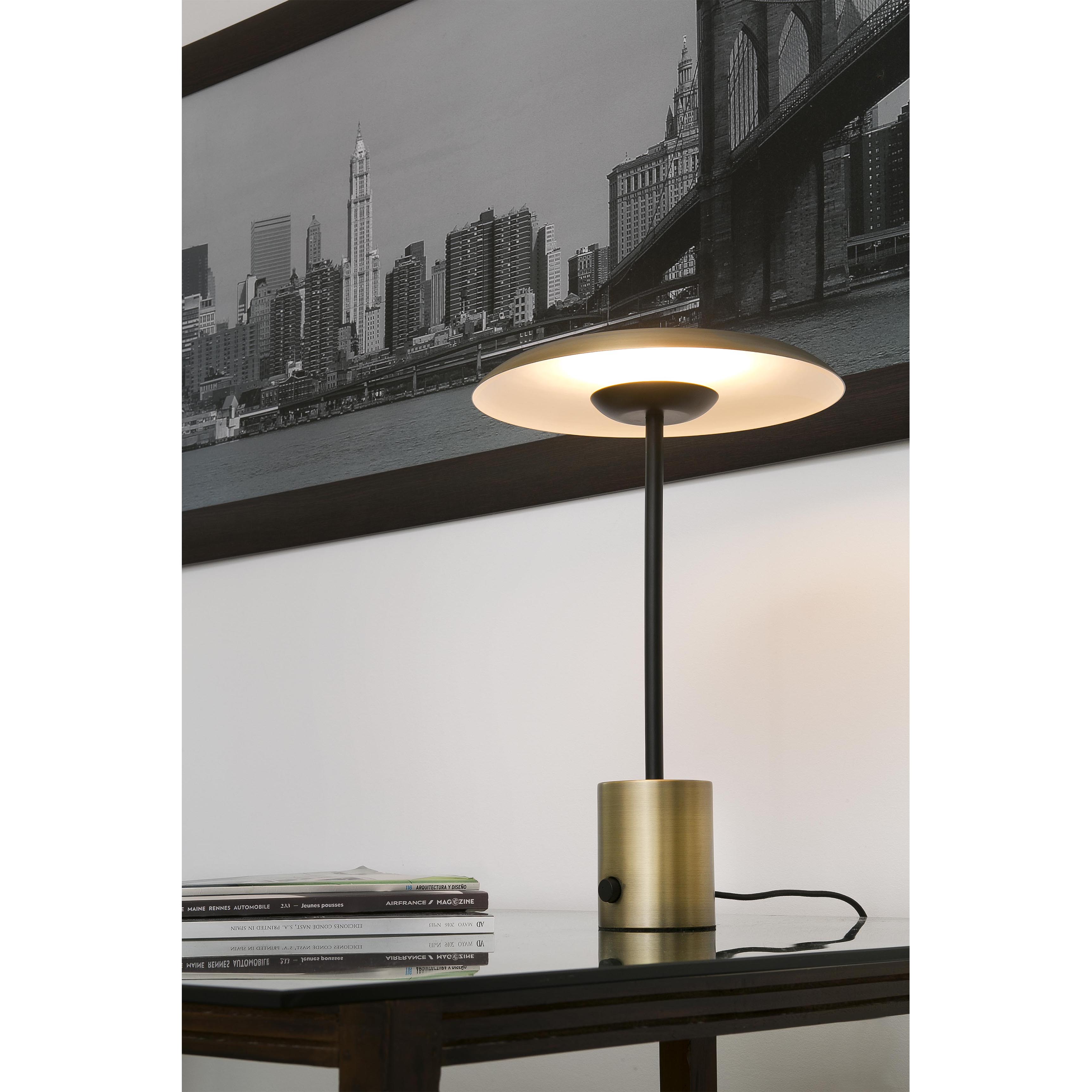 28387 HOSHI LED SATIN GOLD AND BLACK TABLE LAMP - Image 6