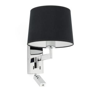 68493-03 ARTIS CHROME/BLACK WALL LAMP WITH READER