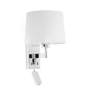 68493-01 ARTIS CHROME/WHITE WALL LAMP WITH READER