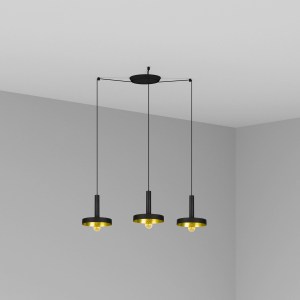 20160-3L WHIZZ BLACK/GOLDEN PENDANT LAMP 3L