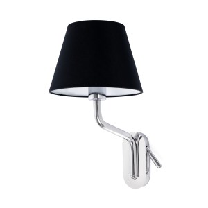 24007-12 ETERNA LEFT CHROME/BLACK WALL LAMP