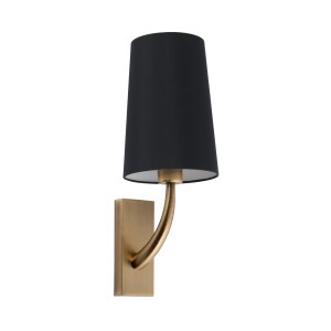 29681-21 REM OLD GOLD WALL LAMP BLACK LAMPSHADE