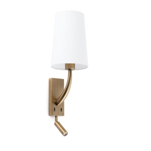 29683-19 REM OLD GOLD/WHITE WALL LAMP WITH LED READER