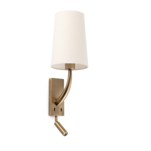 29683-20 REM OLD GOLD/BEIGE WALL LAMP WITH LED READER
