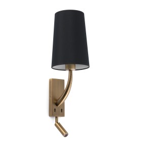 29683-21 REM OLD GOLD/BLACK WALL LAMP WITH LED READER